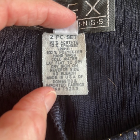 Alex Evenings Formal Maxi Dress +Long Jacket Women’s 14 Blue Stretchy Travel - Picture 10 of 17